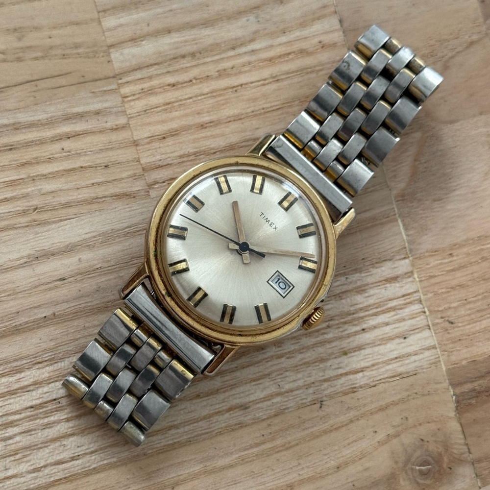 Timex Mercury Rare Vintage Watch Mechanical Winding Gold Case Stretch Bracelet - Picture 7 of 15